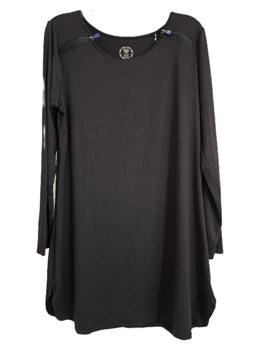 NWT Banana Boat Black UPF 50+ Long Sleeve Sun Tunic Top Zipper Shoulders Size XL
